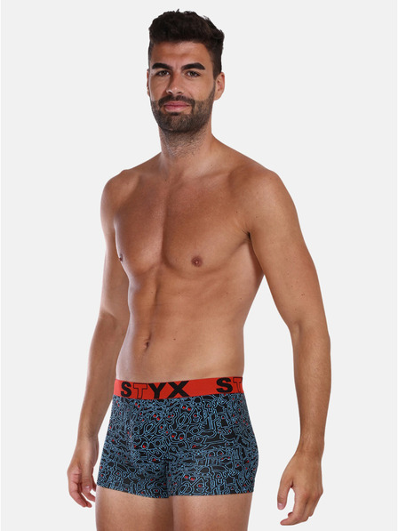 Styx Kék és fekete férfi mintás boxeralsó Styx Styx