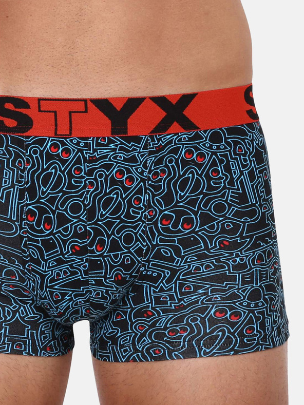 Styx Kék és fekete férfi mintás boxeralsó Styx Styx