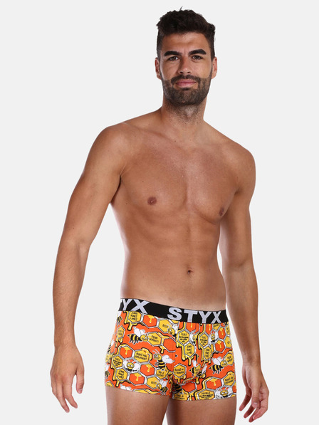 Styx Sárga és narancssárga Styx férfi mintás boxeralsó Méhek