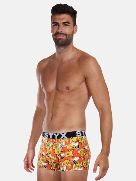 Styx Sárga és narancssárga Styx férfi mintás boxeralsó Méhek