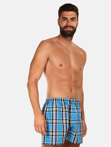Styx Kék férfi kockás rövidnadrág Styx