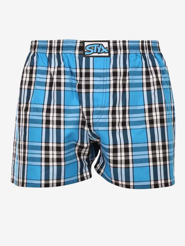 Styx Kék férfi kockás rövidnadrág Styx