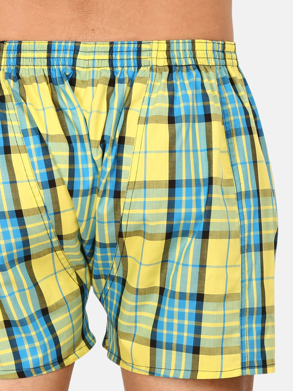 Styx Kék és sárga férfi kockás rövidnadrág Styx