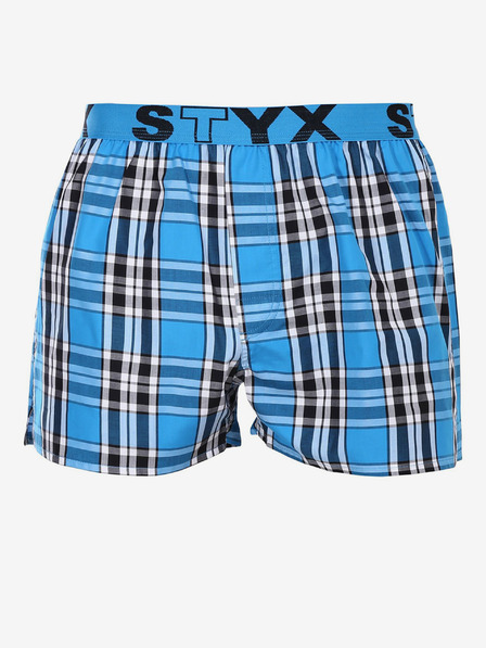 Styx Kék férfi kockás rövidnadrág Styx
