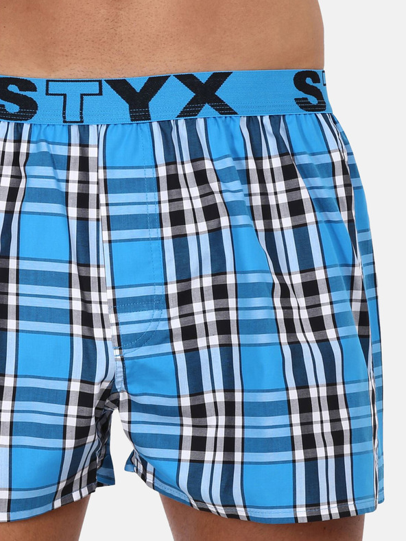 Styx Kék férfi kockás rövidnadrág Styx