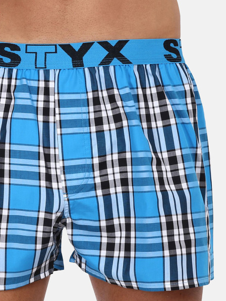 Styx Kék férfi kockás rövidnadrág Styx