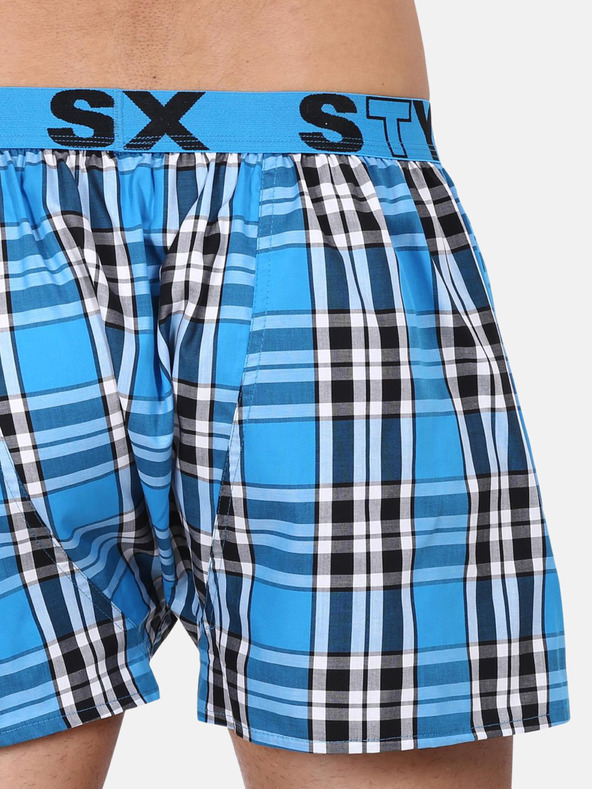 Styx Kék férfi kockás rövidnadrág Styx