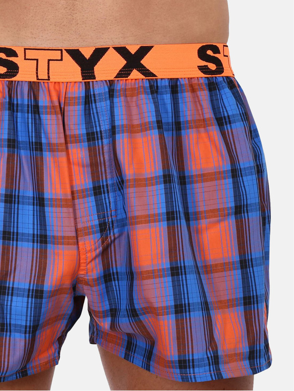 Styx Narancssárga és kék férfi Styx kockás rövidnadrág