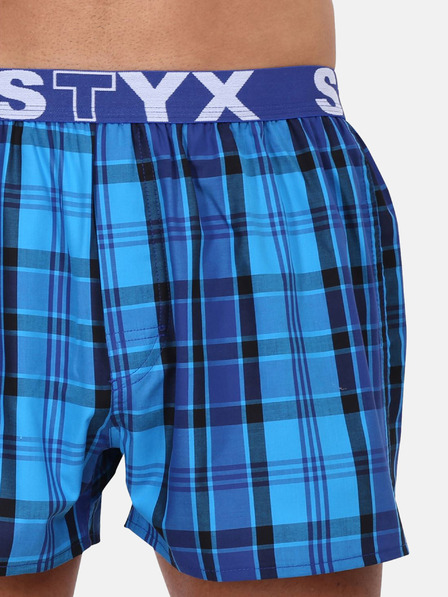 Styx Styx kék kockás férfi rövidnadrág