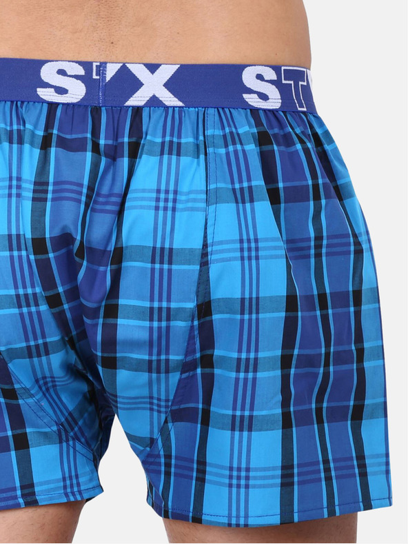 Styx Styx kék kockás férfi rövidnadrág