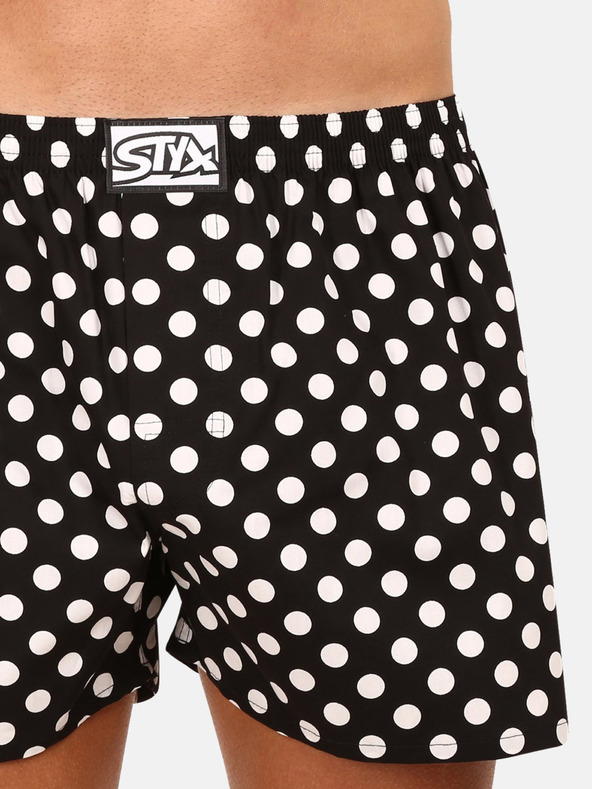 Styx Fekete és fehér pöttyös férfi pöttyös rövidnadrág Styx pöttyös nadrágok
