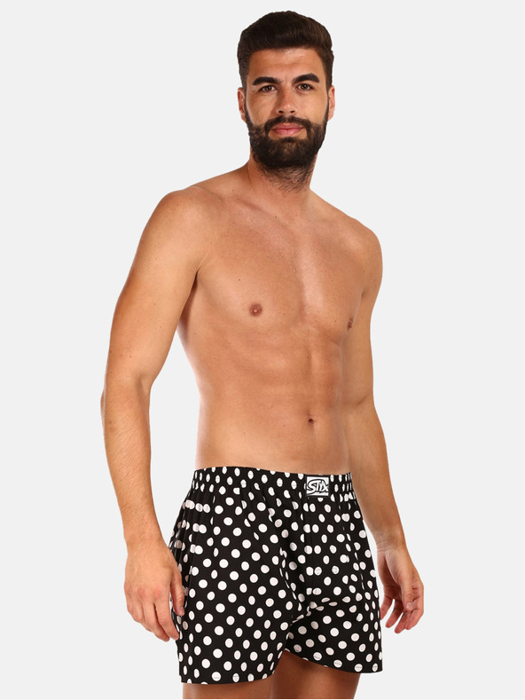 Styx Fekete és fehér pöttyös férfi pöttyös rövidnadrág Styx pöttyös nadrágok