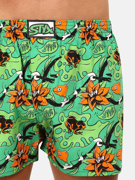 Styx Narancssárga és zöld férfi mintás rövidnadrág Styx Styx