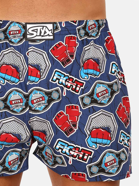 Styx Piros és kék színű, mintás férfi rövidnadrág Styx