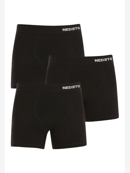Nedeto Három darabos készlet varrás nélküli bambusz boxeralsó fekete színben Nedeto
