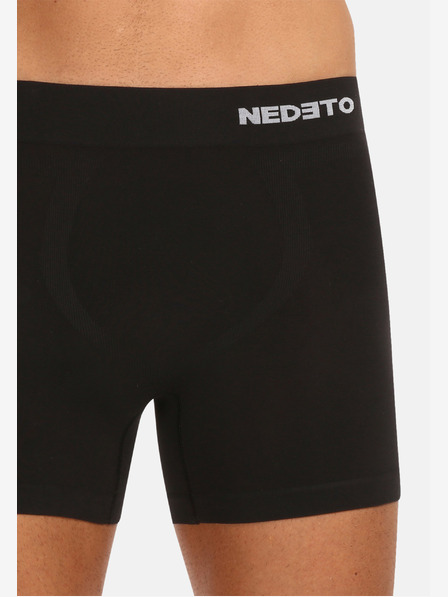 Nedeto Három darabos készlet varrás nélküli bambusz boxeralsó fekete színben Nedeto
