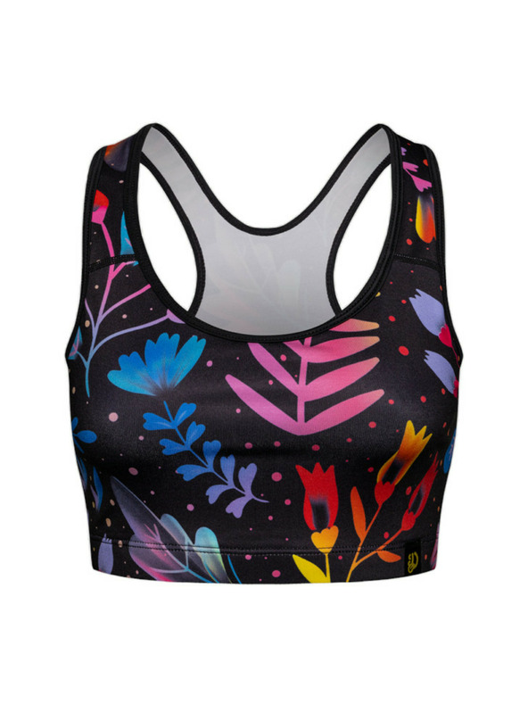 Dedoles Fekete női sportmelltartó Dedoles Neon virágok