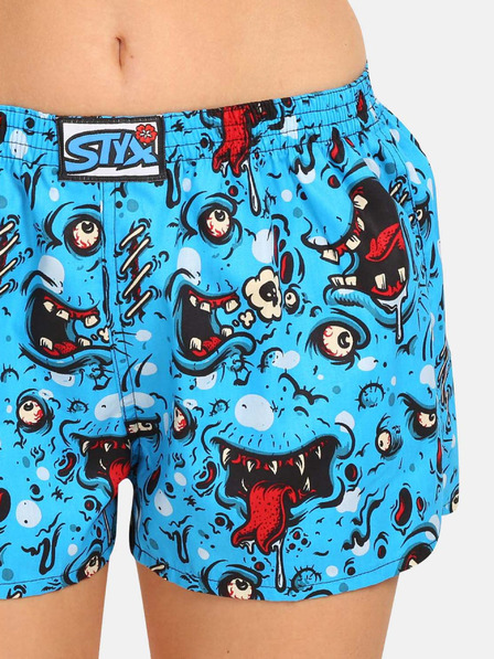 Styx Kék női mintás rövidnadrág Styx Art Zombie