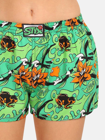 Styx Zöld női mintás rövidnadrág Styx art Tropic