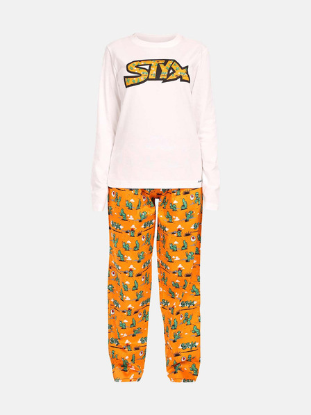 Styx Narancssárga és fehér női Styx Cactus pizsama