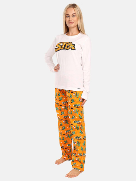 Styx Narancssárga és fehér női Styx Cactus pizsama