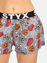 Styx Narancssárga és szürke női mintás alvónadrág Styx Halloween koporsók
