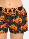 Styx Fekete és narancssárga női Styx Halloween tök mintás női alvónadrágok