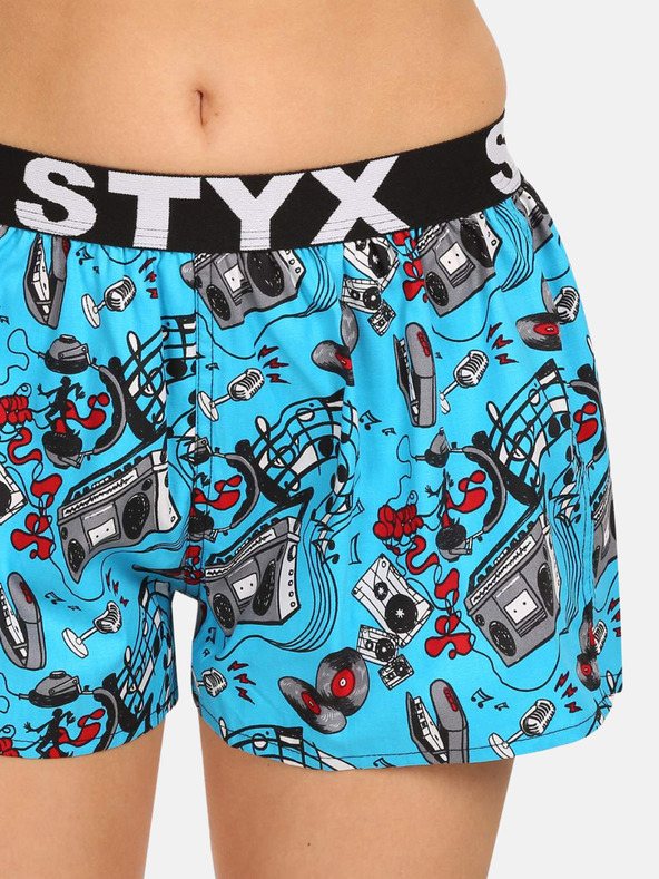 Styx Fekete és kék női mintás alvónadrág Styx Music Styx fekete és kék mintás alvónadrágja