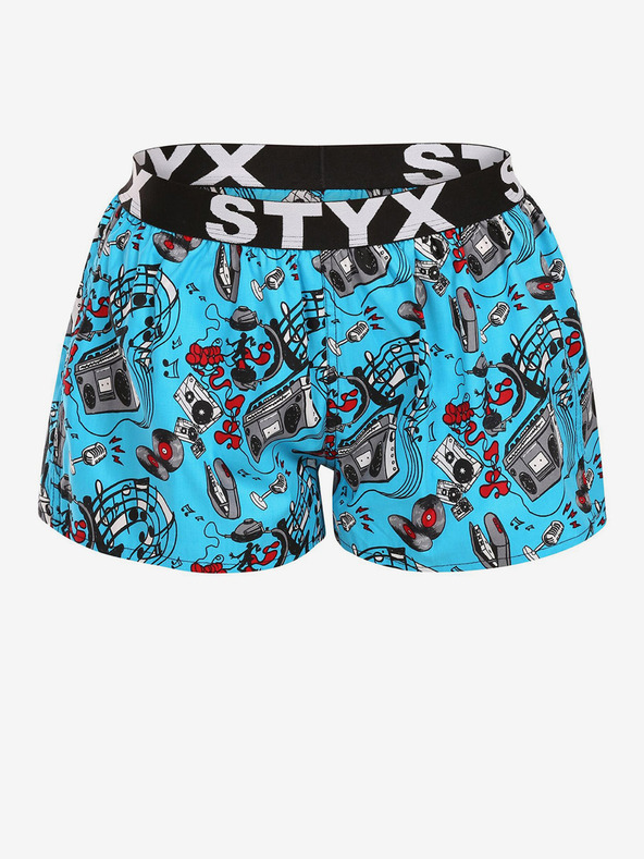 Styx Fekete és kék női mintás alvónadrág Styx Music Styx fekete és kék mintás alvónadrágja