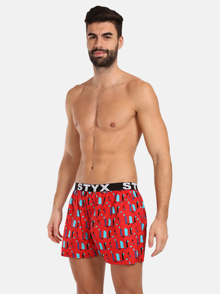 Styx Piros férfi mintás Styx mintás rövidnadrág Styx mintás
