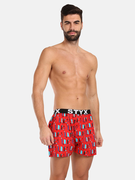 Styx Piros férfi mintás Styx mintás rövidnadrág Styx mintás
