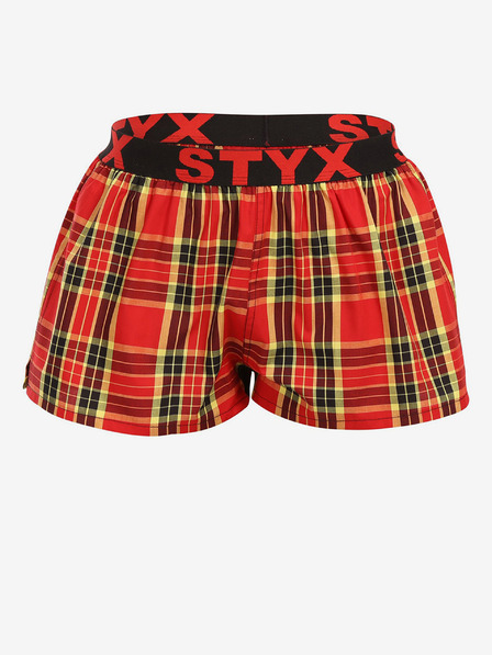 Styx Piros női kockás rövidnadrág Styx