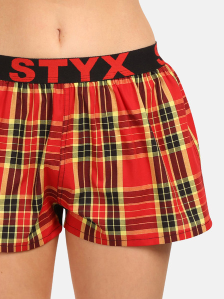 Styx Piros női kockás rövidnadrág Styx