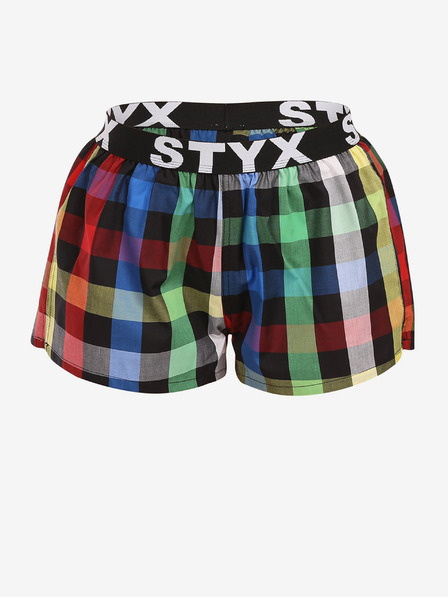 Styx Kék és zöld Styx női kockás rövidnadrág