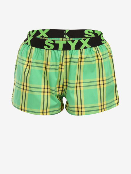 Styx Zöld női kockás rövidnadrág Styx