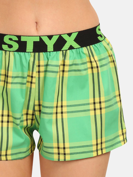 Styx Zöld női kockás rövidnadrág Styx