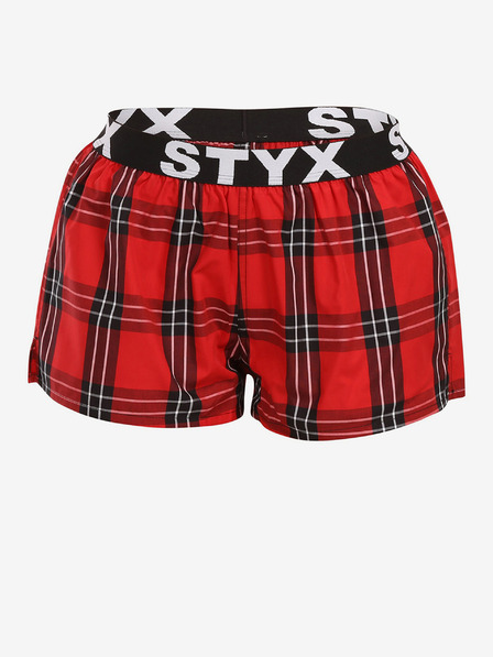 Styx Piros női Styx kockás rövidnadrág