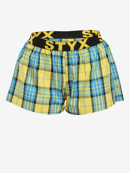 Styx Sárga női Styx kockás rövidnadrág