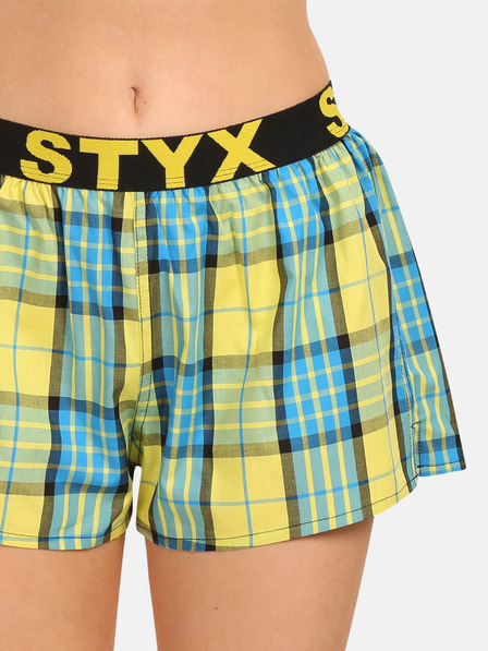 Styx Sárga női Styx kockás rövidnadrág