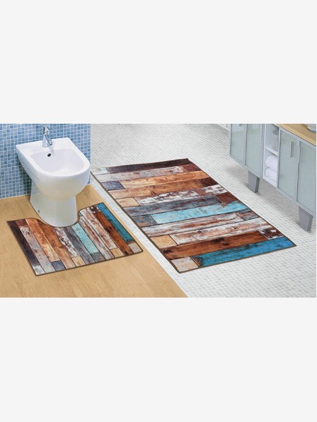 Bellatex Fürdőszoba és WC szőnyeg Fa padló 3D Bellatex