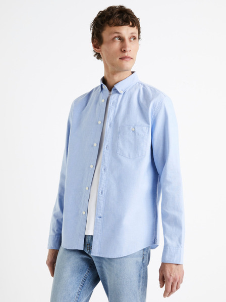Celio Világoskék pamut férfi ing Celio Daxford