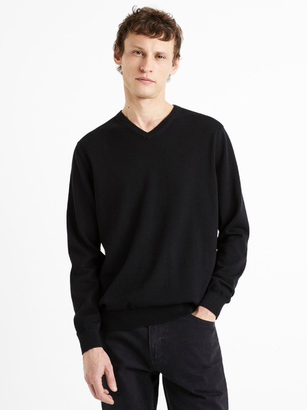 Celio Fekete férfi pulóver Celio Decotonv