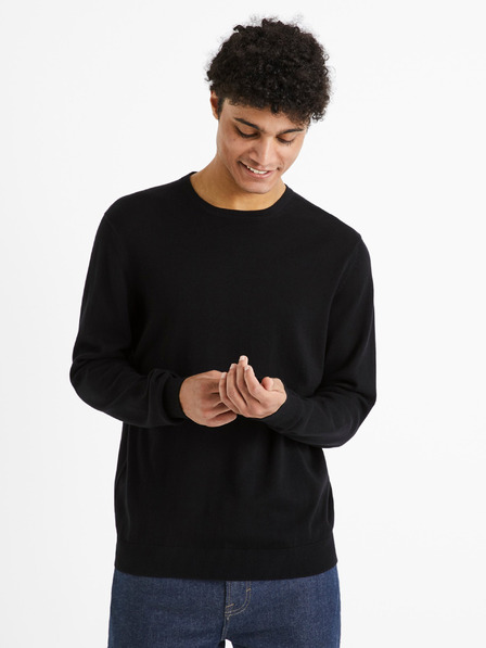 Celio Férfi fekete pulóver Celio Decoton