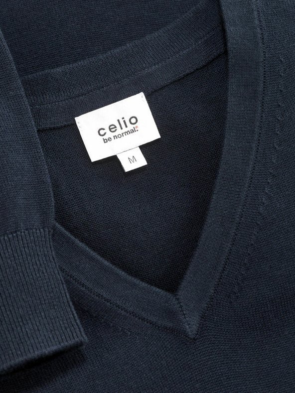 Celio Sötétkék férfi basic pulóver Celio Decotonv