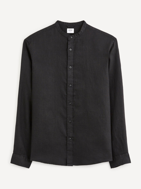 Celio Fekete férfi lenvászon ing Celio Damaolin