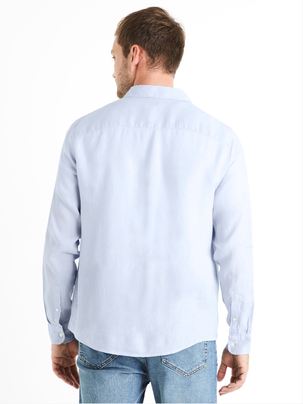 Celio Világoskék férfi Celio Daflix lenvászon ing
