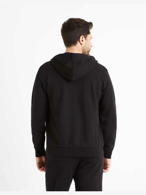 Celio Fekete férfi basic kapucnis pulóver Celio Fethree