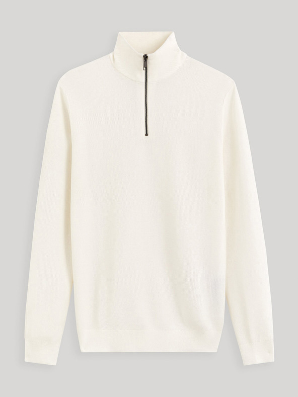 Celio Krémszínű férfi pulóver felálló gallérral Celio Celim