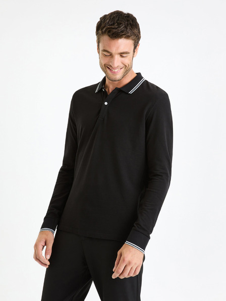 Celio Fekete férfi basic póló póló Celio Decolml