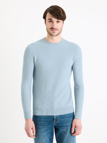 Celio Világoskék férfi basic pulóver Celio Bepic
